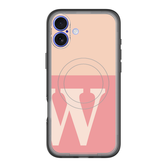 スリムプロテクションプレミアムケース with MagSafe［ オリジナル - initial two tone - W pink ］