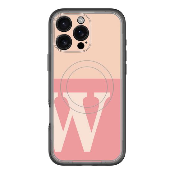 スリムプロテクションプレミアムケース with MagSafe［ オリジナル - initial two tone - W pink ］