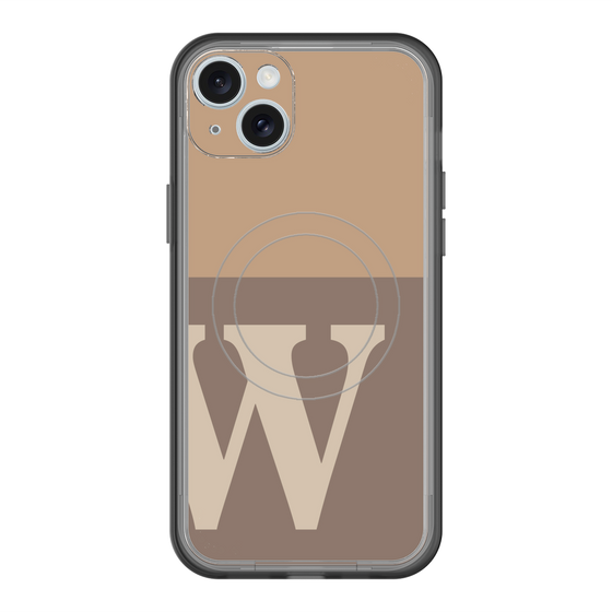 スリムプロテクションプレミアムケース with MagSafe［ オリジナル - initial two tone - W brown ］