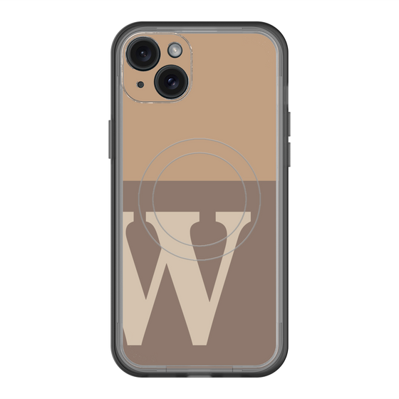 スリムプロテクションプレミアムケース with MagSafe［ オリジナル - initial two tone - W brown ］