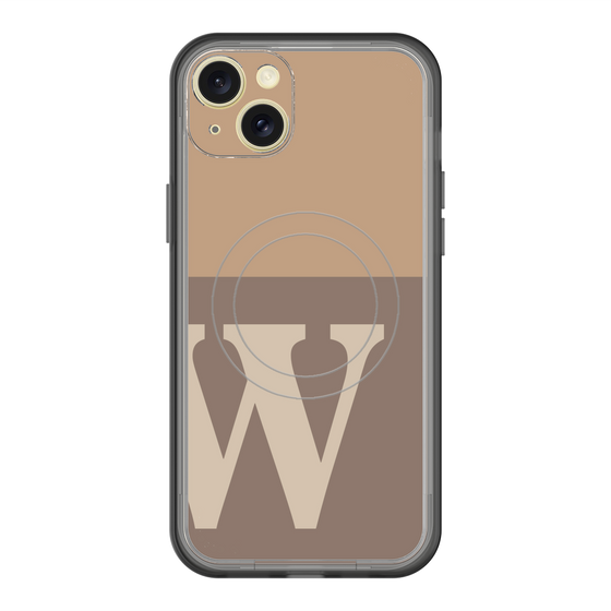 スリムプロテクションプレミアムケース with MagSafe［ オリジナル - initial two tone - W brown ］
