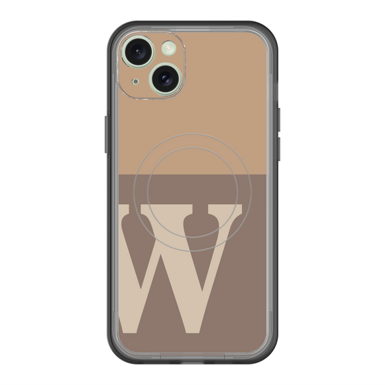 スリムプロテクションプレミアムケース with MagSafe［ オリジナル - initial two tone - W brown ］