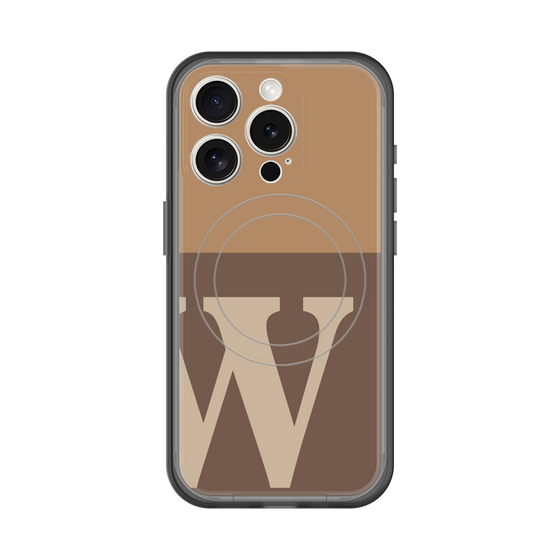 スリムプロテクションプレミアムケース with MagSafe［ オリジナル - initial two tone - W brown ］