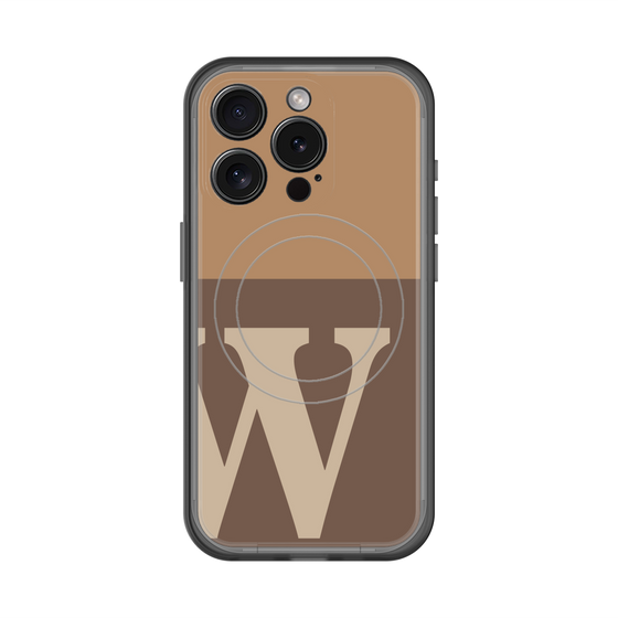 スリムプロテクションプレミアムケース with MagSafe［ オリジナル - initial two tone - W brown ］