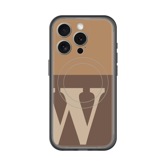 スリムプロテクションプレミアムケース with MagSafe［ オリジナル - initial two tone - W brown ］