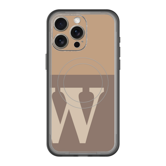 スリムプロテクションプレミアムケース with MagSafe［ オリジナル - initial two tone - W brown ］