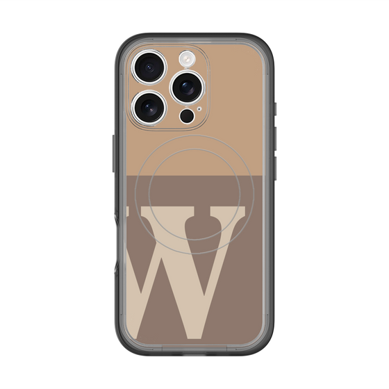 スリムプロテクションプレミアムケース with MagSafe［ オリジナル - initial two tone - W brown ］