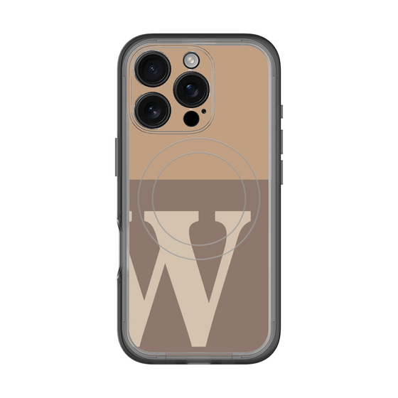 スリムプロテクションプレミアムケース with MagSafe［ オリジナル - initial two tone - W brown ］