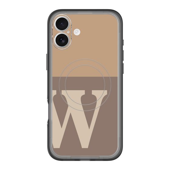 スリムプロテクションプレミアムケース with MagSafe［ オリジナル - initial two tone - W brown ］