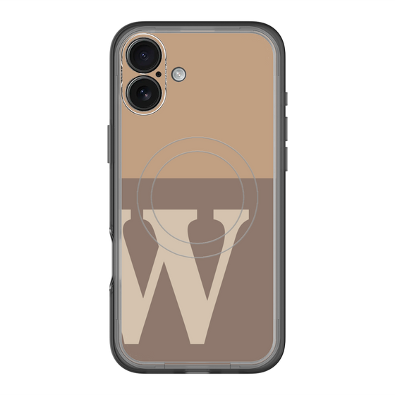 スリムプロテクションプレミアムケース with MagSafe［ オリジナル - initial two tone - W brown ］