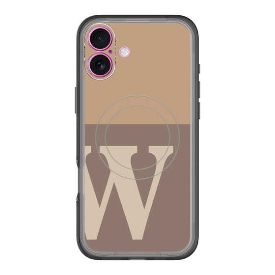スリムプロテクションプレミアムケース with MagSafe［ オリジナル - initial two tone - W brown ］