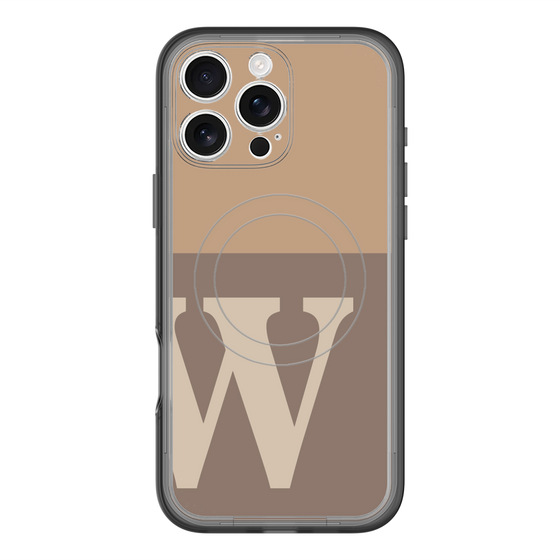 スリムプロテクションプレミアムケース with MagSafe［ オリジナル - initial two tone - W brown ］