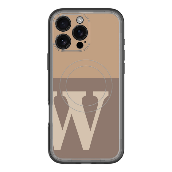 スリムプロテクションプレミアムケース with MagSafe［ オリジナル - initial two tone - W brown ］