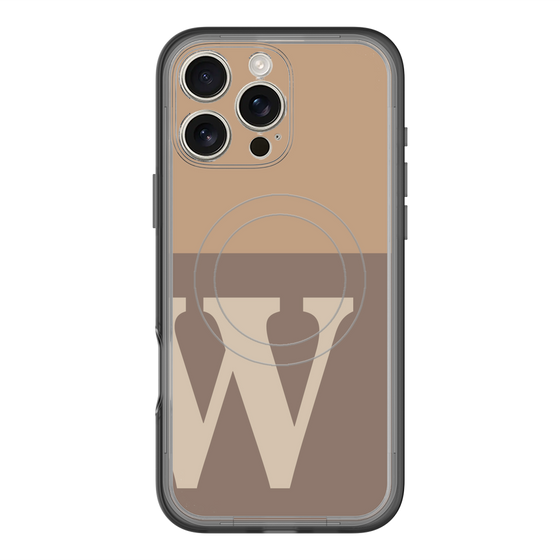 スリムプロテクションプレミアムケース with MagSafe［ オリジナル - initial two tone - W brown ］