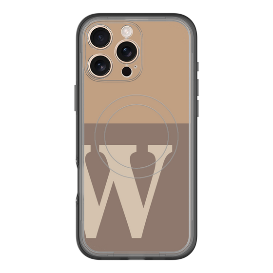 スリムプロテクションプレミアムケース with MagSafe［ オリジナル - initial two tone - W brown ］