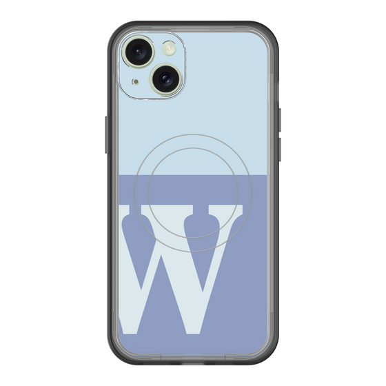 スリムプロテクションプレミアムケース with MagSafe［ オリジナル - initial two tone - W blue ］