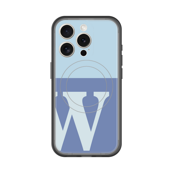 スリムプロテクションプレミアムケース with MagSafe［ オリジナル - initial two tone - W blue ］