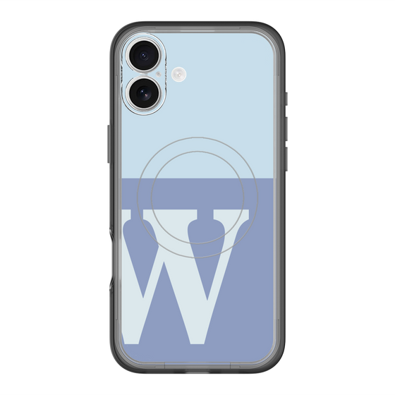 スリムプロテクションプレミアムケース with MagSafe［ オリジナル - initial two tone - W blue ］