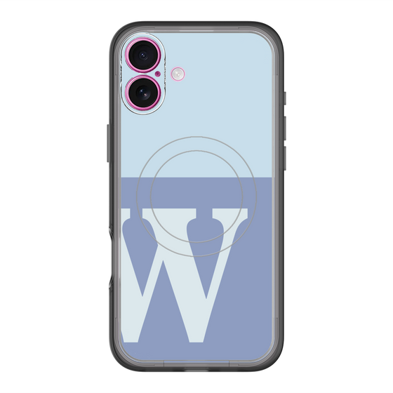 スリムプロテクションプレミアムケース with MagSafe［ オリジナル - initial two tone - W blue ］