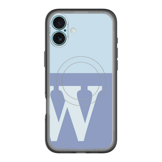スリムプロテクションプレミアムケース with MagSafe［ オリジナル - initial two tone - W blue ］