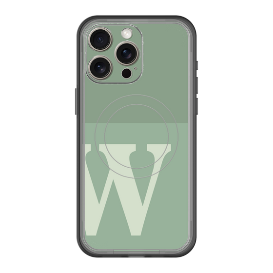 スリムプロテクションプレミアムケース with MagSafe［ オリジナル - initial two tone - W green ］