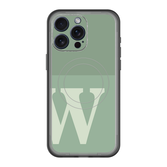 スリムプロテクションプレミアムケース with MagSafe［ オリジナル - initial two tone - W green ］
