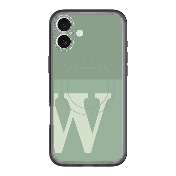 スリムプロテクションプレミアムケース with MagSafe［ オリジナル - initial two tone - W green ］