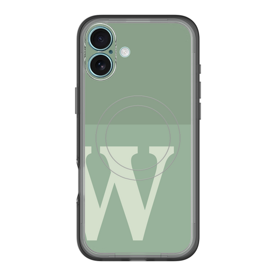 スリムプロテクションプレミアムケース with MagSafe［ オリジナル - initial two tone - W green ］