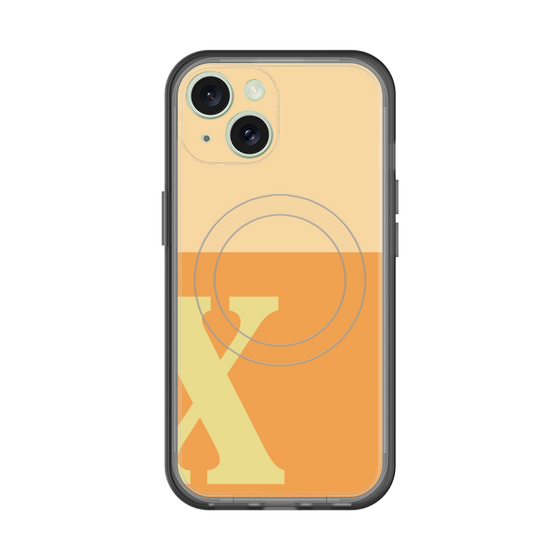 スリムプロテクションプレミアムケース with MagSafe［ オリジナル - initial two tone - X orange ］