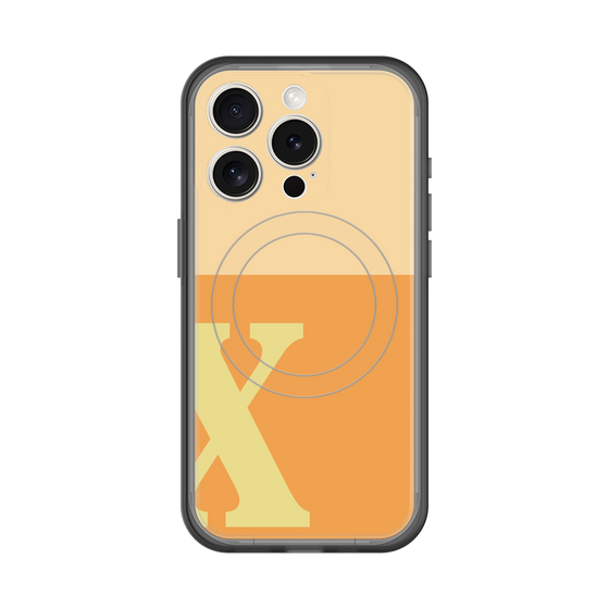スリムプロテクションプレミアムケース with MagSafe［ オリジナル - initial two tone - X orange ］