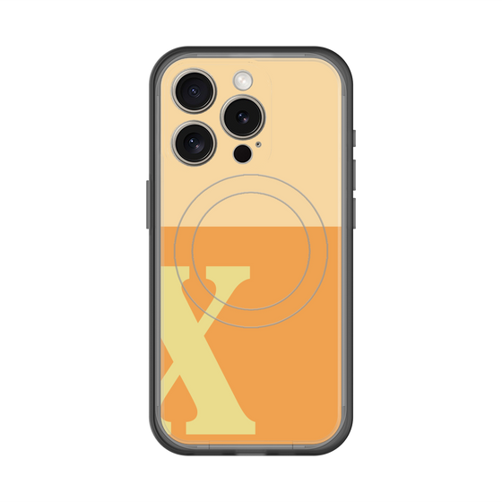スリムプロテクションプレミアムケース with MagSafe［ オリジナル - initial two tone - X orange ］