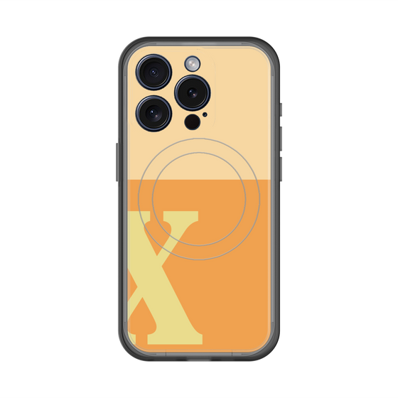 スリムプロテクションプレミアムケース with MagSafe［ オリジナル - initial two tone - X orange ］
