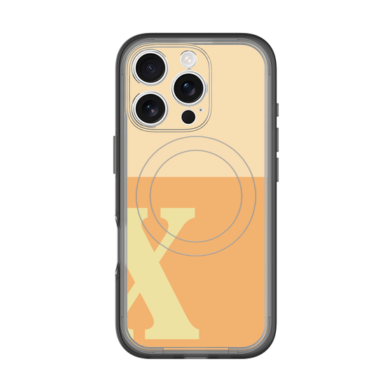 スリムプロテクションプレミアムケース with MagSafe［ オリジナル - initial two tone - X orange ］