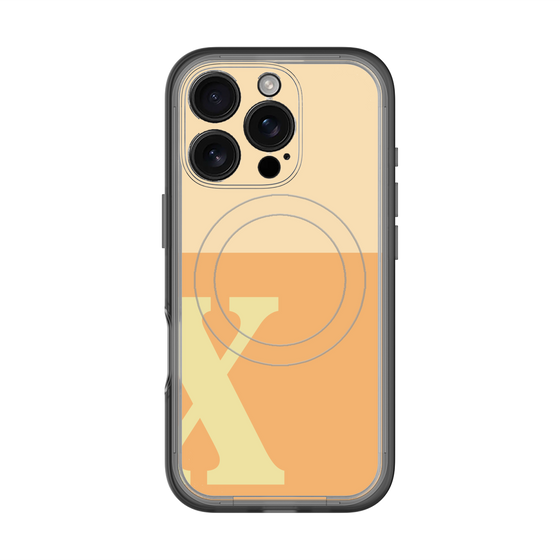 スリムプロテクションプレミアムケース with MagSafe［ オリジナル - initial two tone - X orange ］