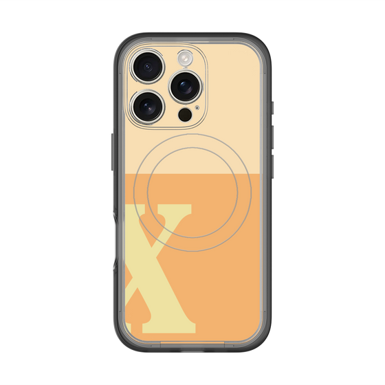 スリムプロテクションプレミアムケース with MagSafe［ オリジナル - initial two tone - X orange ］