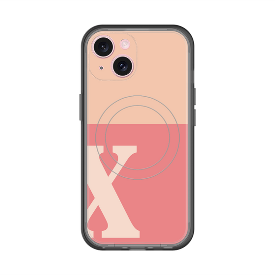 スリムプロテクションプレミアムケース with MagSafe［ オリジナル - initial two tone - X pink ］