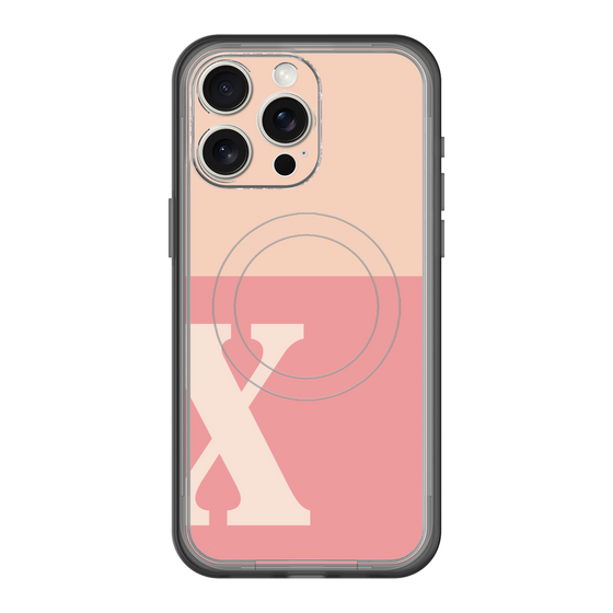 スリムプロテクションプレミアムケース with MagSafe［ オリジナル - initial two tone - X pink ］