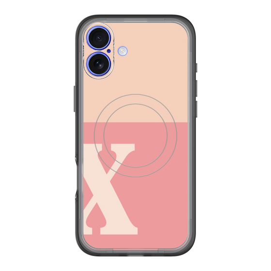 スリムプロテクションプレミアムケース with MagSafe［ オリジナル - initial two tone - X pink ］