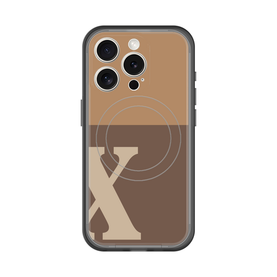 スリムプロテクションプレミアムケース with MagSafe［ オリジナル - initial two tone - X brown ］