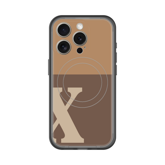 スリムプロテクションプレミアムケース with MagSafe［ オリジナル - initial two tone - X brown ］