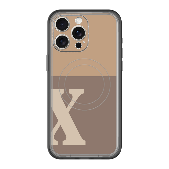 スリムプロテクションプレミアムケース with MagSafe［ オリジナル - initial two tone - X brown ］