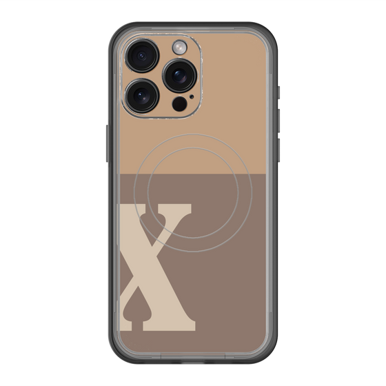 スリムプロテクションプレミアムケース with MagSafe［ オリジナル - initial two tone - X brown ］