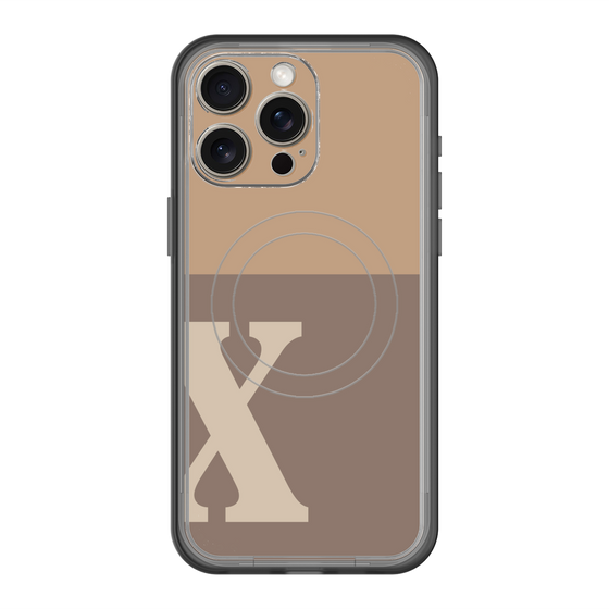 スリムプロテクションプレミアムケース with MagSafe［ オリジナル - initial two tone - X brown ］
