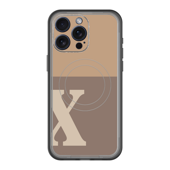スリムプロテクションプレミアムケース with MagSafe［ オリジナル - initial two tone - X brown ］
