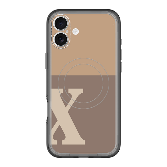 スリムプロテクションプレミアムケース with MagSafe［ オリジナル - initial two tone - X brown ］