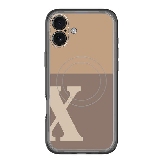 スリムプロテクションプレミアムケース with MagSafe［ オリジナル - initial two tone - X brown ］