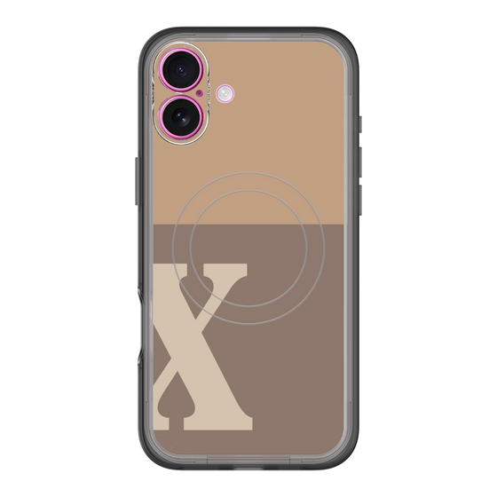 スリムプロテクションプレミアムケース with MagSafe［ オリジナル - initial two tone - X brown ］