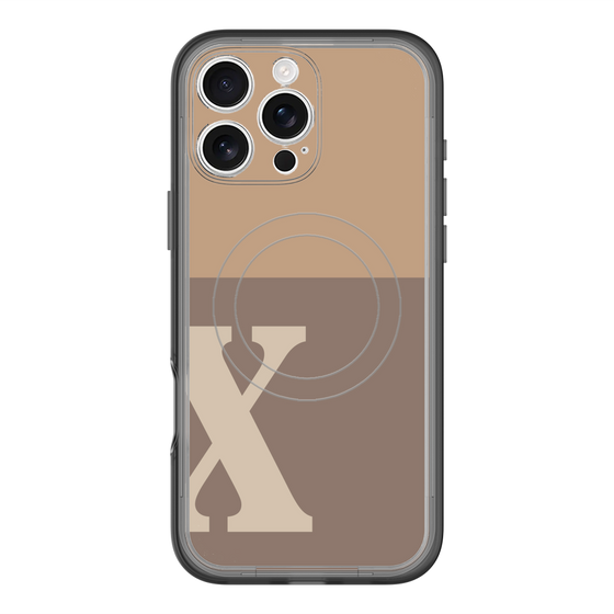 スリムプロテクションプレミアムケース with MagSafe［ オリジナル - initial two tone - X brown ］