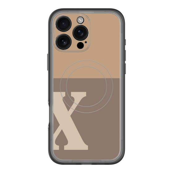 スリムプロテクションプレミアムケース with MagSafe［ オリジナル - initial two tone - X brown ］