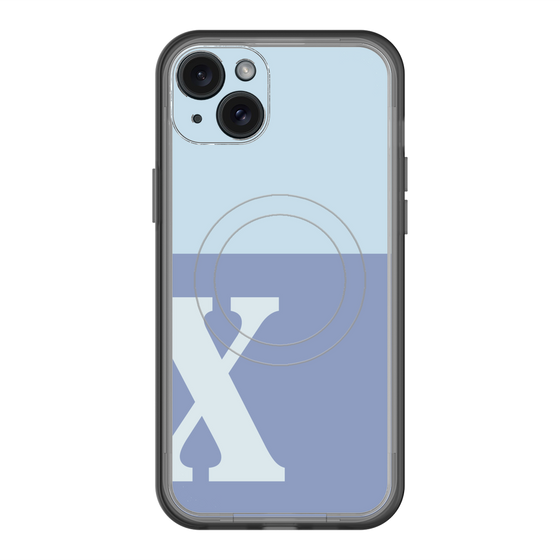 スリムプロテクションプレミアムケース with MagSafe［ オリジナル - initial two tone - X blue ］